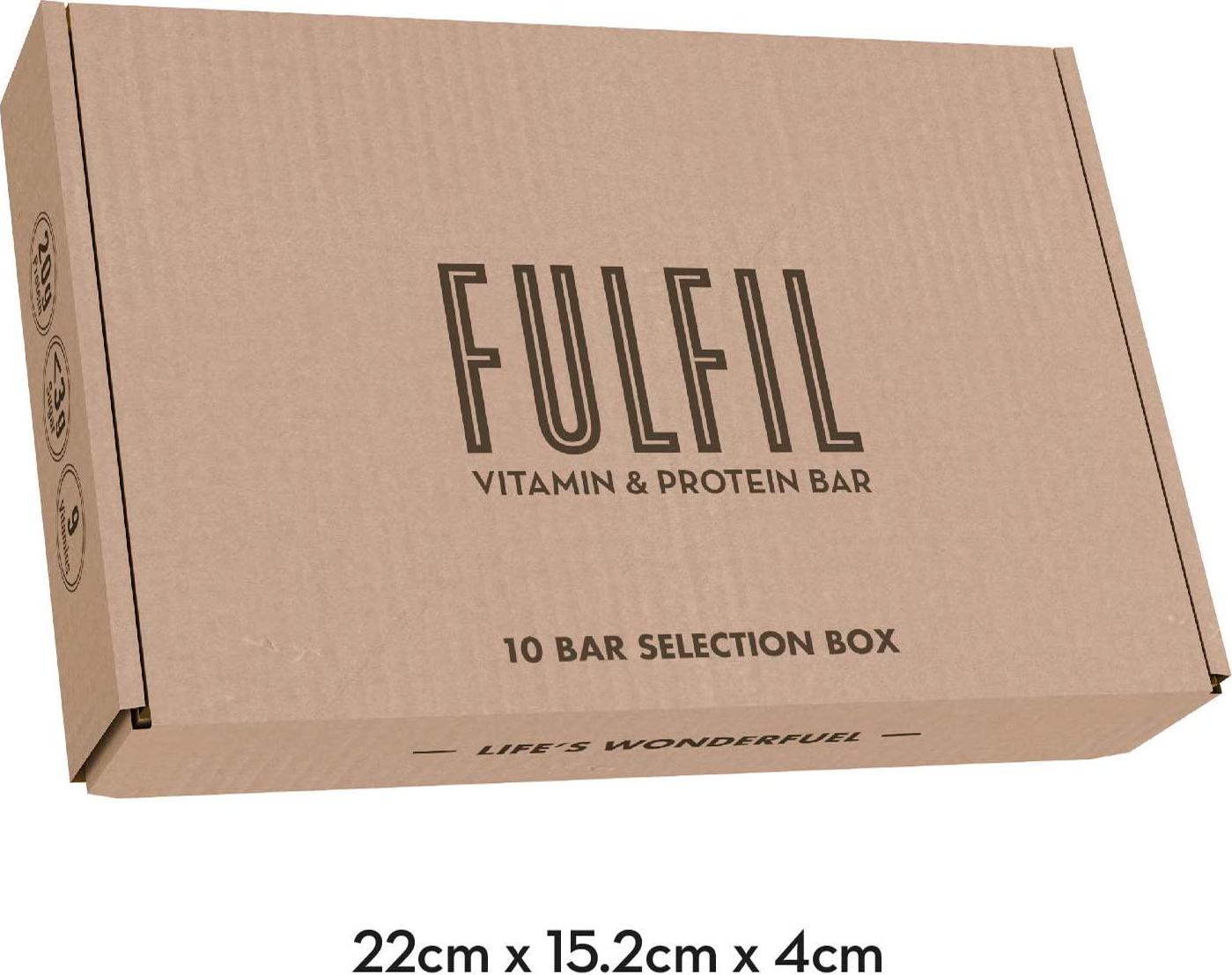 FULFIL Vitamin and Protein Bar (10 x 55g Bars) 10 Bar Selection Box 20g High Protein, 9 Vitamins, Low Sugar, 10 Count (Pack of 1)