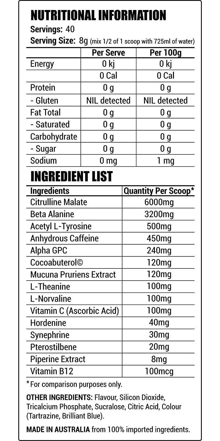 Faction Labs DISORDER Pre Workout Powder - Green Haze Flavour, 320 grams (40 Servings)