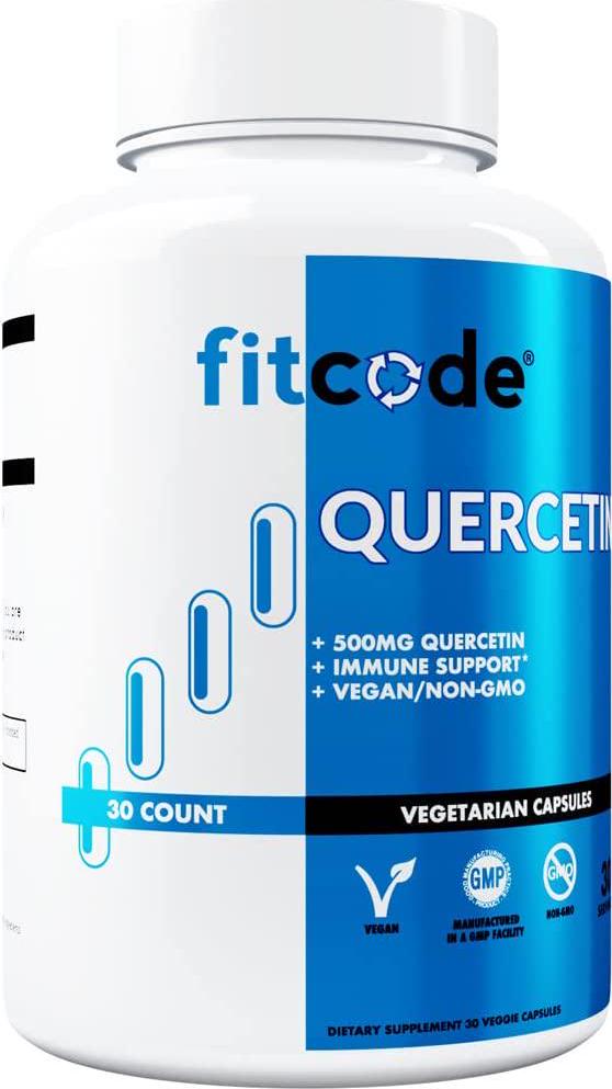 Fitcode Quercetin 500mg Antioxidant Supplement - Daily Immune Support Supplement with Extra Strength Quercetin Dihydrate Flavonoids - Ultra Potent Quercetin Supplement for Joint Support and Immunity