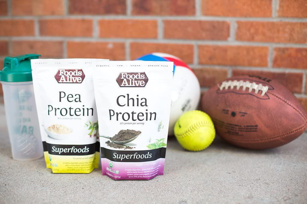 Foods Alive Chia Protein Powder- 8oz Organic, Gluten Free, Keto, Vegan Protein Powder; Low Carb Protein Powder Made from Raw Chia Seeds, Great for Making Plant Based Protein Shake