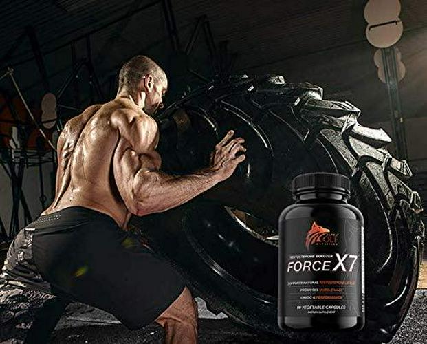 Force X7 Testosterone Booster for Men - 100% Natural - KSM-66 Ashwagandha, Shilajit, Longjack, Maca Root, Ginseng, Boron, Vitamin D, Zinc, Magnesium