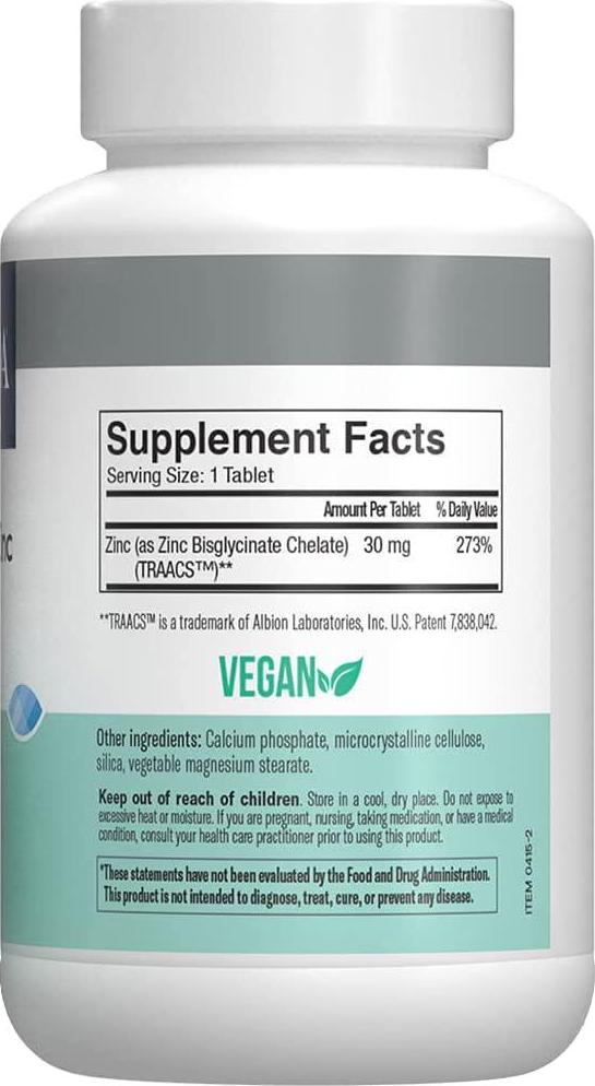 Freeda Chelated Zinc 30 Mg - 250 Tablets