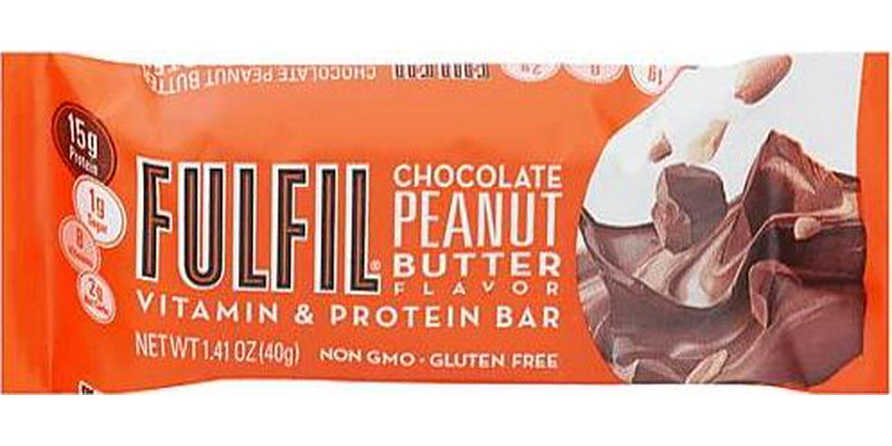 Fulfil Vitamin and Protein Bars, Chocolate Salted Caramel, Chocolate Hazelnut, Chocolate Peanut Caramel, and Chocolate Peanut Butter, 1.41 Ounce (Pack of 8) - with Make Your Day Bag Clip