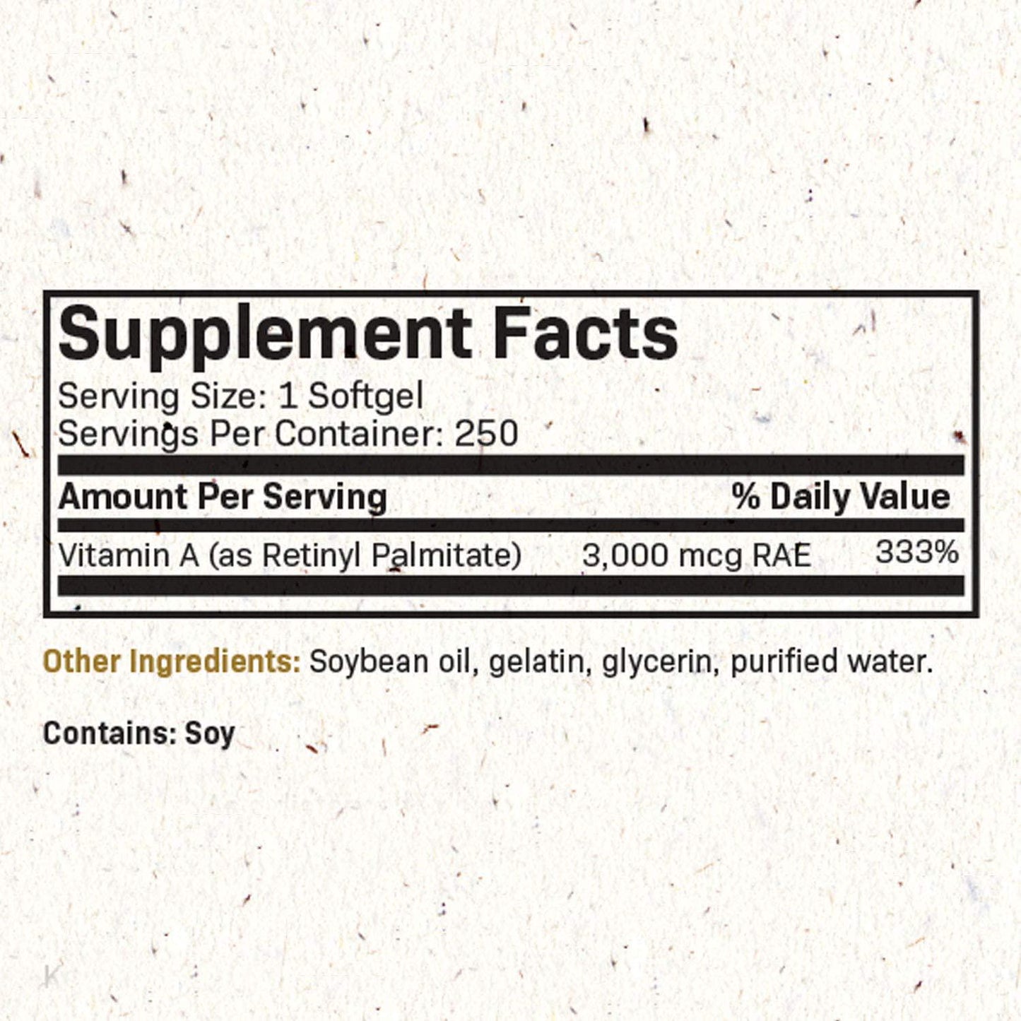 Futurebiotics Vitamin A 10,000 IU Premium Non-GMO Formula Supports Healthy Vision and Immune System and Healthy Growth and Reproduction, 250 Softgels