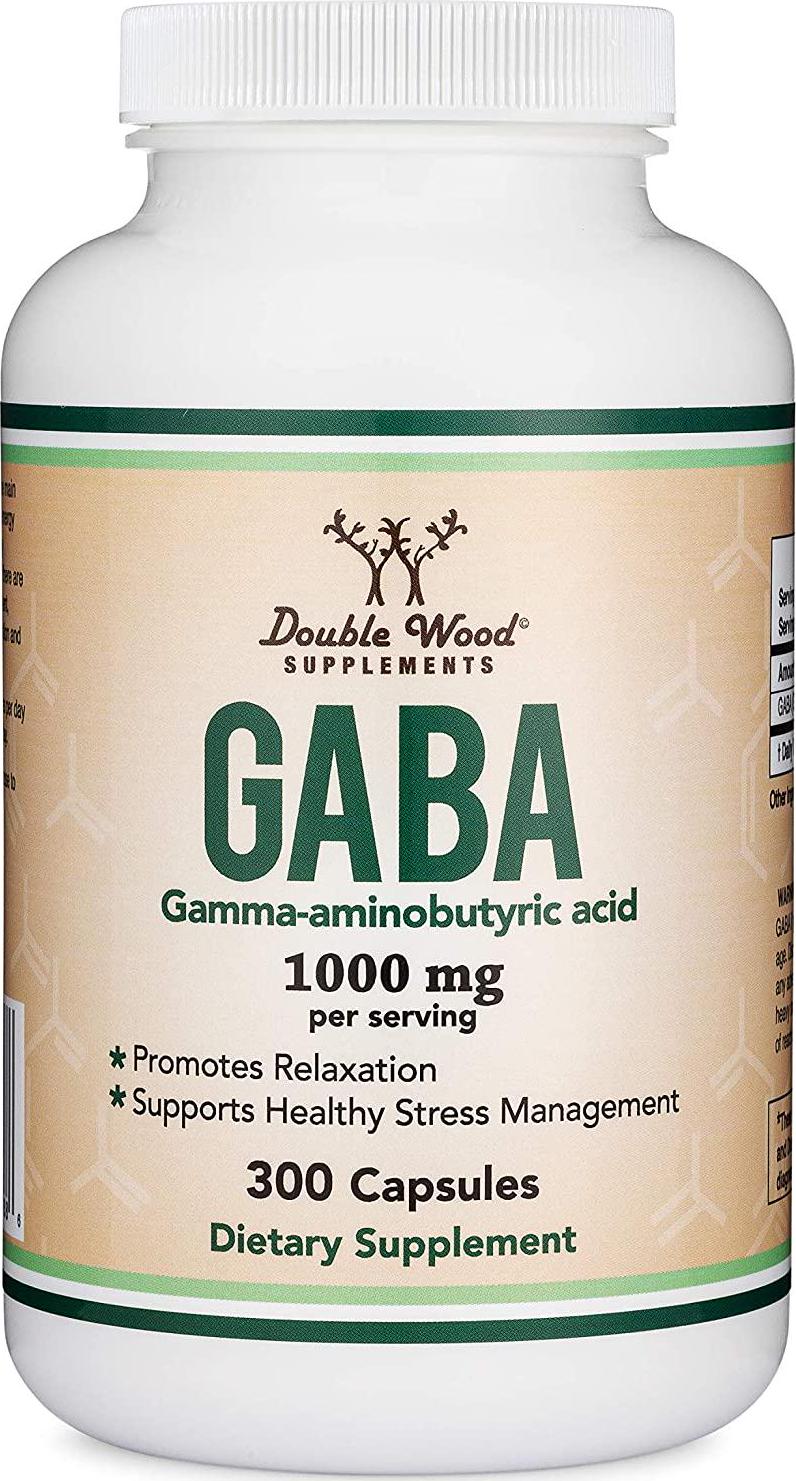 GABA Supplement (300 Capsules, 1,000mg per Serving) Promotes Calm, Relaxation, and Sleep (Made in The USA, Vegan Safe, Gluten Free, Non-GMO) by Double Wood Supplements