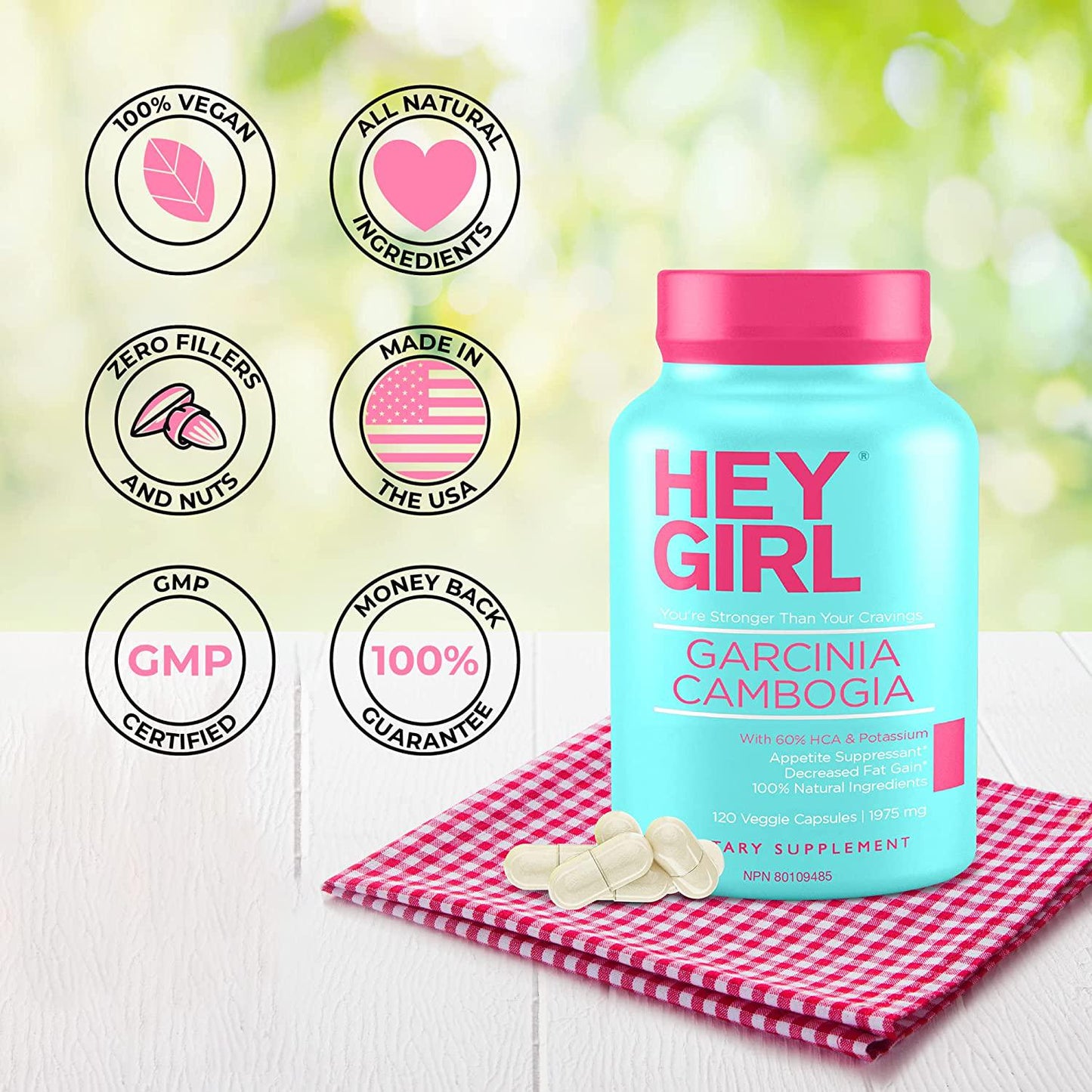 Garcinia Cambogia Diet Assistance Pills - 1500 mg of Garcinia Cambogia Extract Vegan Capsules - USA Made with Pure Ingredients - Aids Weight Management and Boosts Energy - 120 Garcinia Cambogia Pills