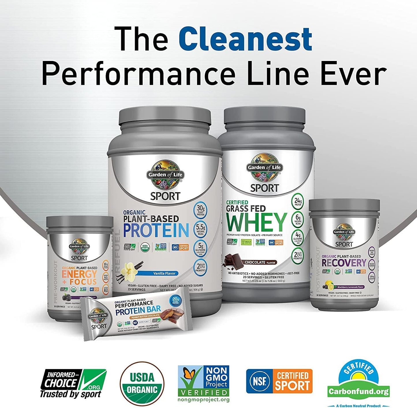 Garden Of Life Sport Organic Plant-Based Protein - BCAA Amino Acid Protein Powder, Vanilla 28.4oz (1lb 12oz / 806g) Powder