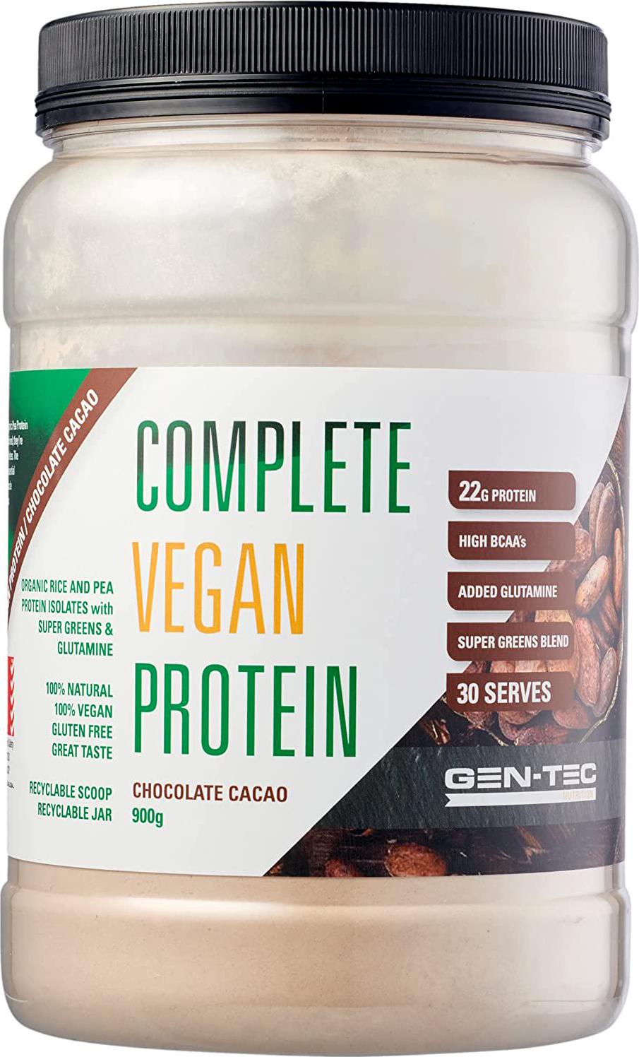 Gen-Tec Nutrition Complete Vegan Protein Blend 900 g, Chocolate Cacao