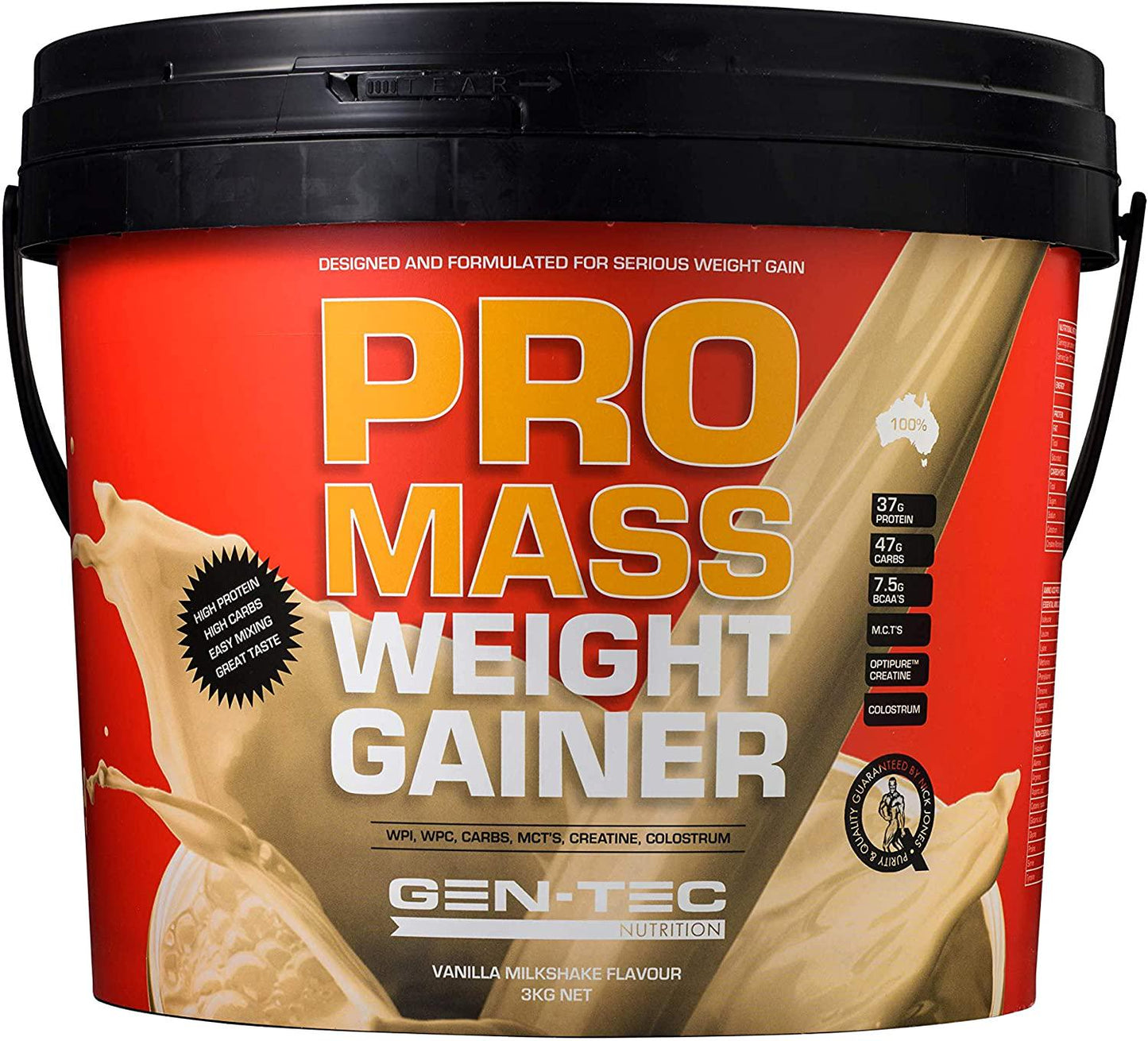 Gen-Tec Nutrition Promass Weight Gainer Vanilla Powder, 2.3 kilograms