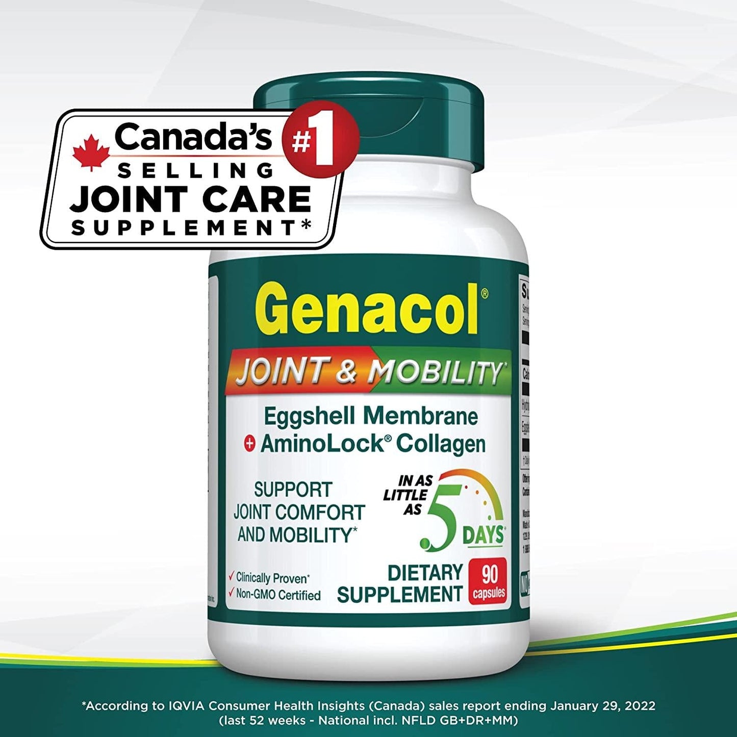 Genacol Joint and Mobility Eggshell Membrane + Collagen Joint Supplement (90 Capsules) Egg Membrane is a Natural Source of Glucosamine , Chondroitin, Hyaluronic Acid and Collagen