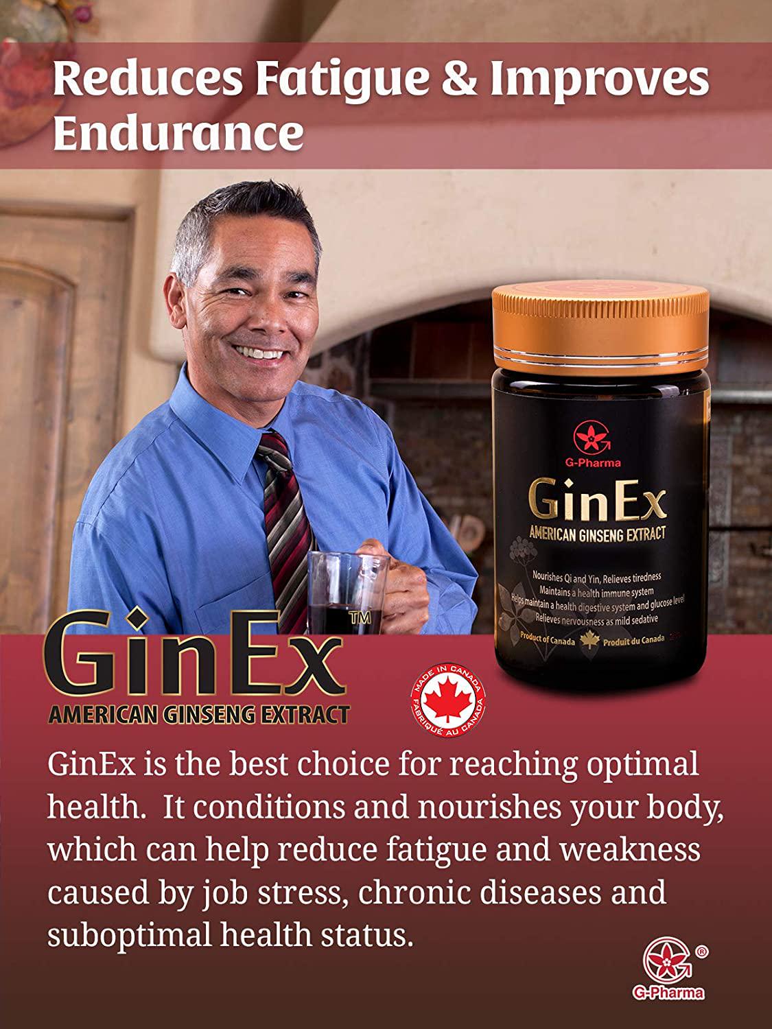 GinEx 100 grams, Red Ginseng, American Ginseng Extract; Extra Strength, High Potency with high Concentration of Ginsenosides - Mental Clarity and Focus, Emotional Balances, Stress Relief