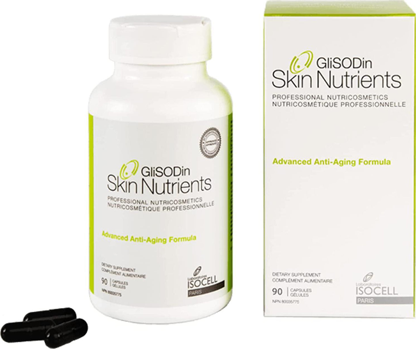 GliSODin Skin Nutrients Advanced Anti-Aging/Dermal Skincare Formula – Reduces Wrinkles and fine lines- Keeps skin firmer, youthful, glowing and Radiant - 90 capsules