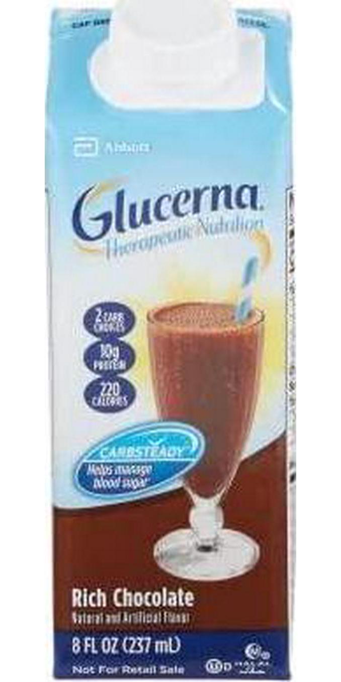 Glucerna Rich Chocolate Shake, 8 Ounce Recloseable Carton, Abbott 64929 - Case of 24