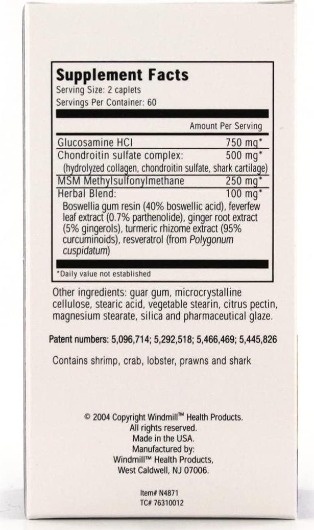 Glucoflex Glucosamine and Chondroitin Sulfate with MSM, 24 Hour Joint Support, Healthy Bones, 30 servings