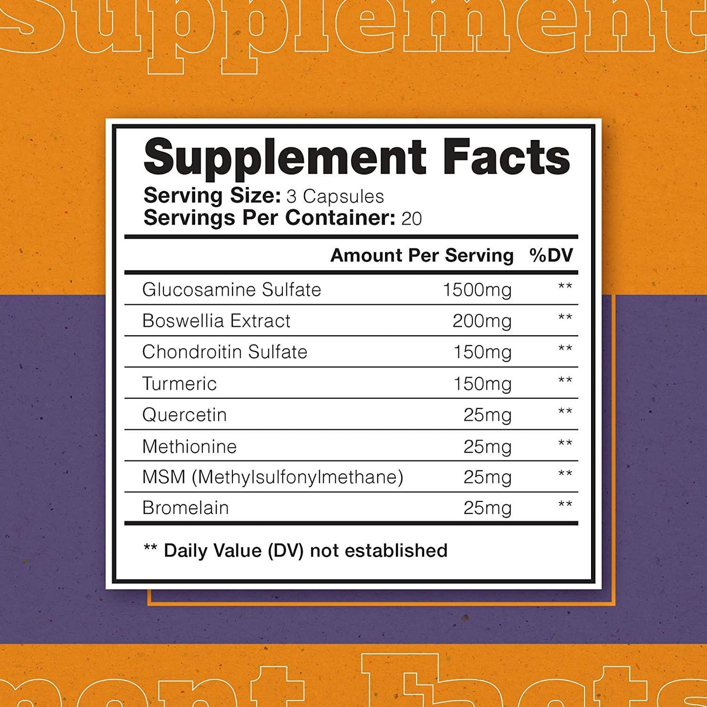 Glucosamine Chondroitin Turmeric MSM - All Natural Joint Support Reduces Aches, Soreness, and Inflammation - Antioxidant-Packed Promotes Healthy Joint Functions