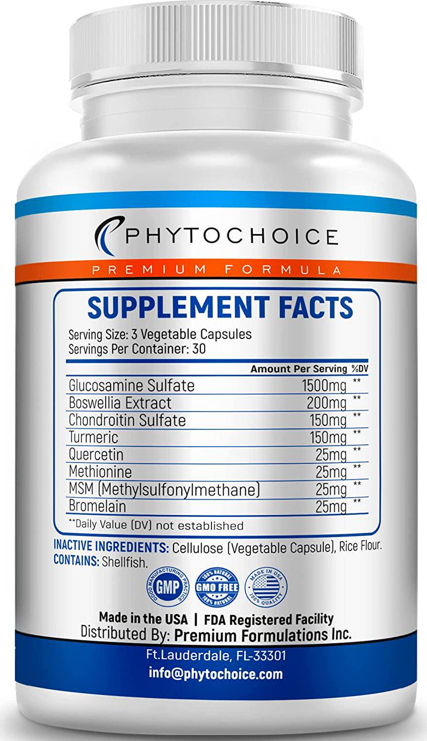 Glucosamine Chondroitin MSM Turmeric Boswellia-Triple Strength Joint Supplement to Support Joint Health-Inflammatory Response-Soothe Joint Discomfort Relief-Glucosamine Sulfate for Women and Men-90 Ct