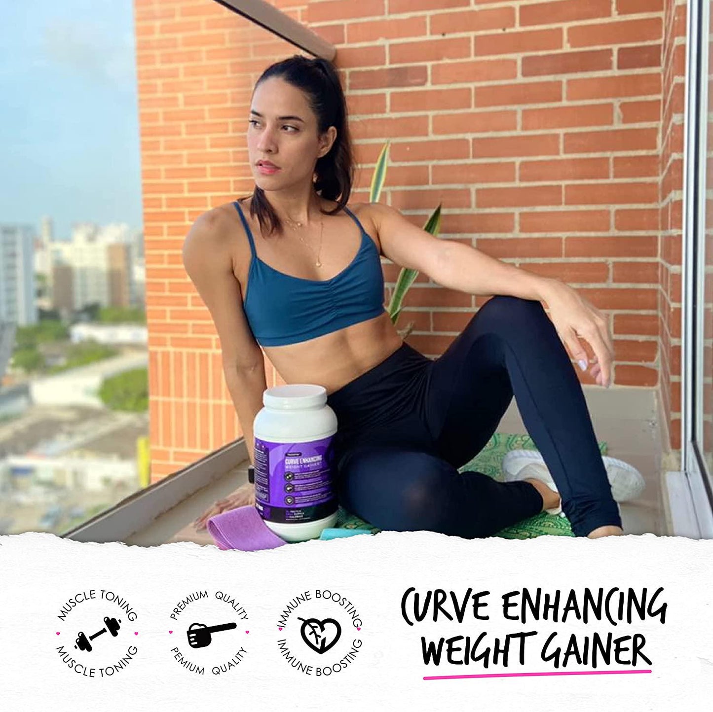 Gluteboost - ThickFix Curve Enhancing Weight Gainer Shake - Grass-Fed Whey Protein Powder with Amino Acids - Increase Curves and Muscle Mass - Volumizer Supplement for Women - Creamy Vanilla - 1 Month