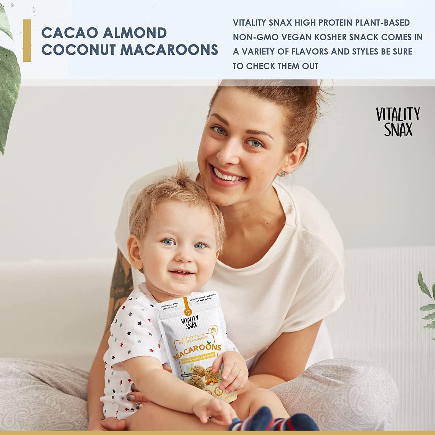 Gluten-Free Healthy Brownies- High Protein Plant-Based Kosher Great tasting Snack Bites - Vanilla Coconut Brownies by Vitality Snax