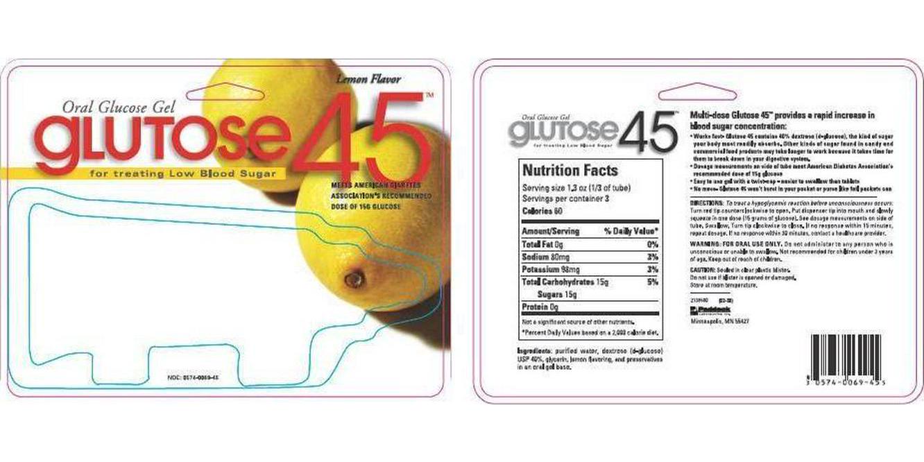 Glutose 45 Oral Glucose Gel - Lemon Flavor - 1 ct.