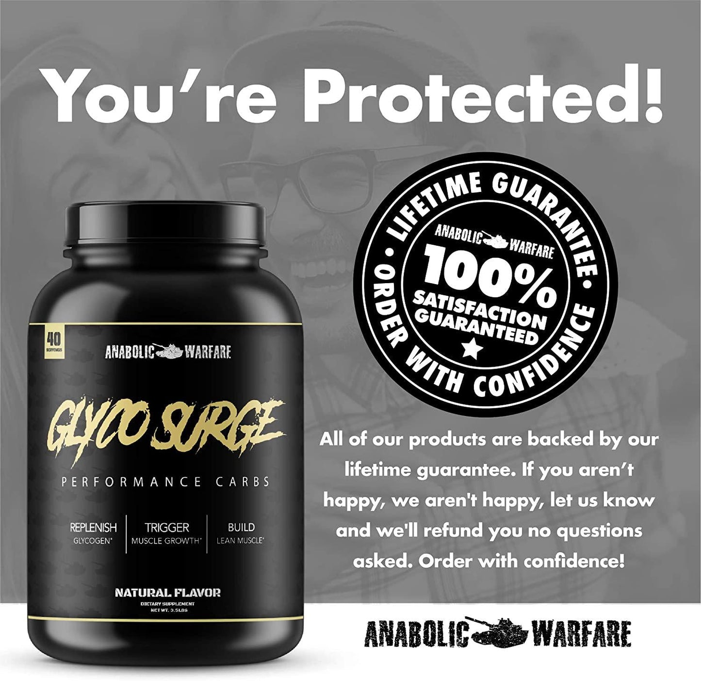 Glyco Surge Glycogen Supplement by Anabolic Warfare – Performance Carbs to Help Lean Muscle Growth, Post Workout Recovery and Endurance* (Natural – 30 Servings)