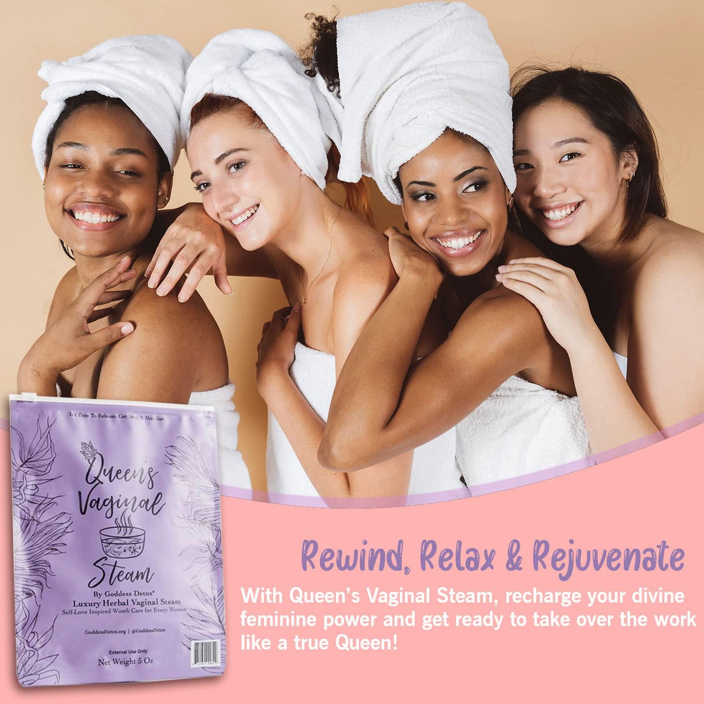 Goddess Detox Queen s Vaginal Herbal Steam - Yoni Steam Herbs for Cleansing and Tightening - 100% Organic V Steam Herbs - Natural Herbal Steaming for Women - Cleanse, Soothe and Heal