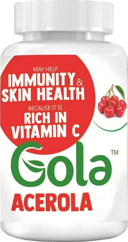 Gola Acerola Extract 17% Natural Vitamin C in Vegan Capsules 60 caps - 500mg, Source of Vitamin C, Immunity and Skin Health, Product from Brazil