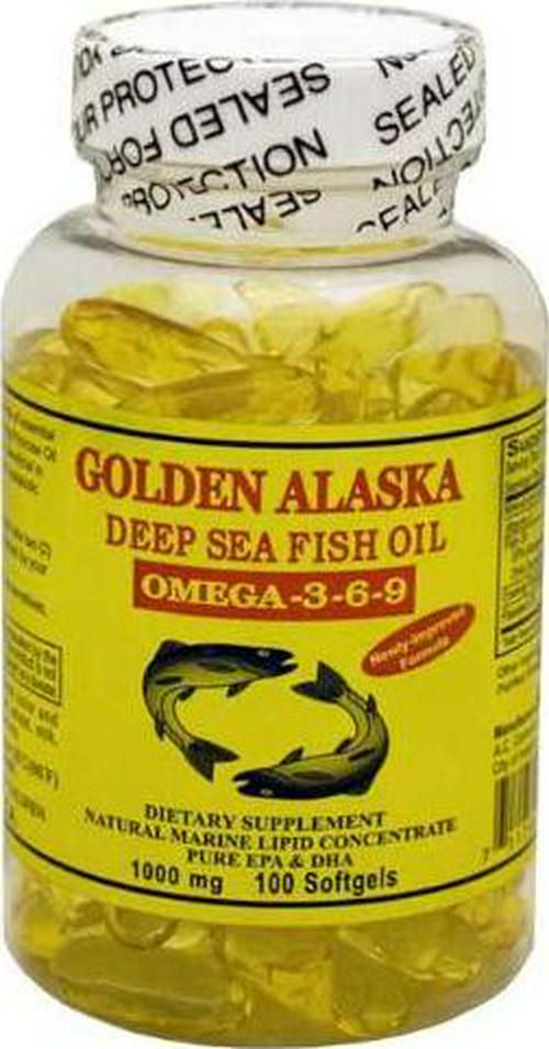 Golden Alaska Deep Sea Omega-3-6-9 Fish Oil 1000mg 100 Softgels