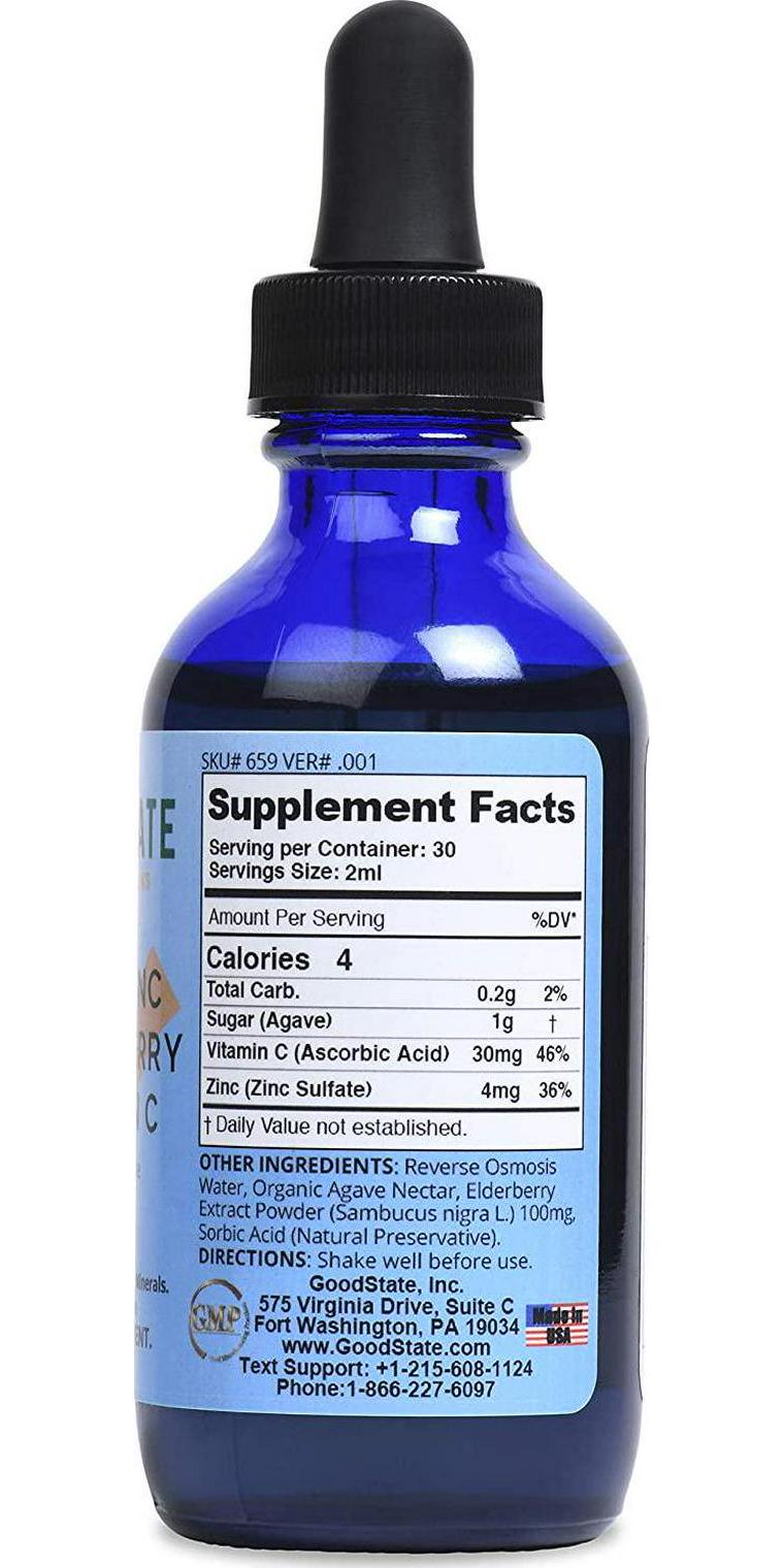 Good State - Ionic Zinc and Elderberry + Vitamin C - 2 oz