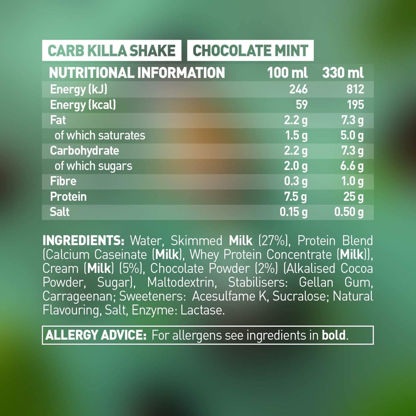Grenade Carb Killa Chocolate Mint High Protein Shake, 8 x 330 ml
