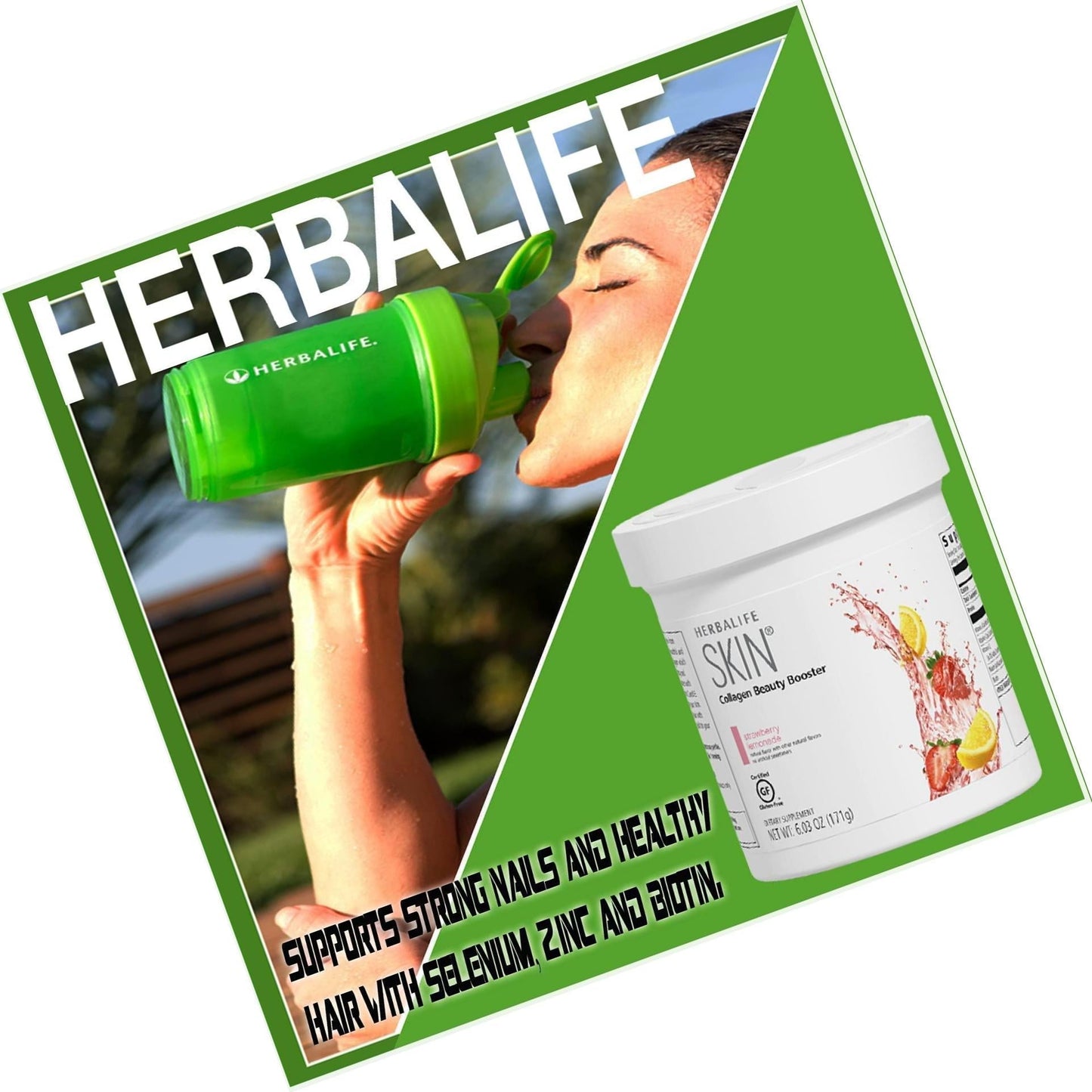 HERBALIFE Skin Strawberry Lemonade Canister 6.03 Oz. (171G) Skin Collagen Beauty Booster: No Artificial Flavor, No Artificial Sweeteners, Gluten-Free