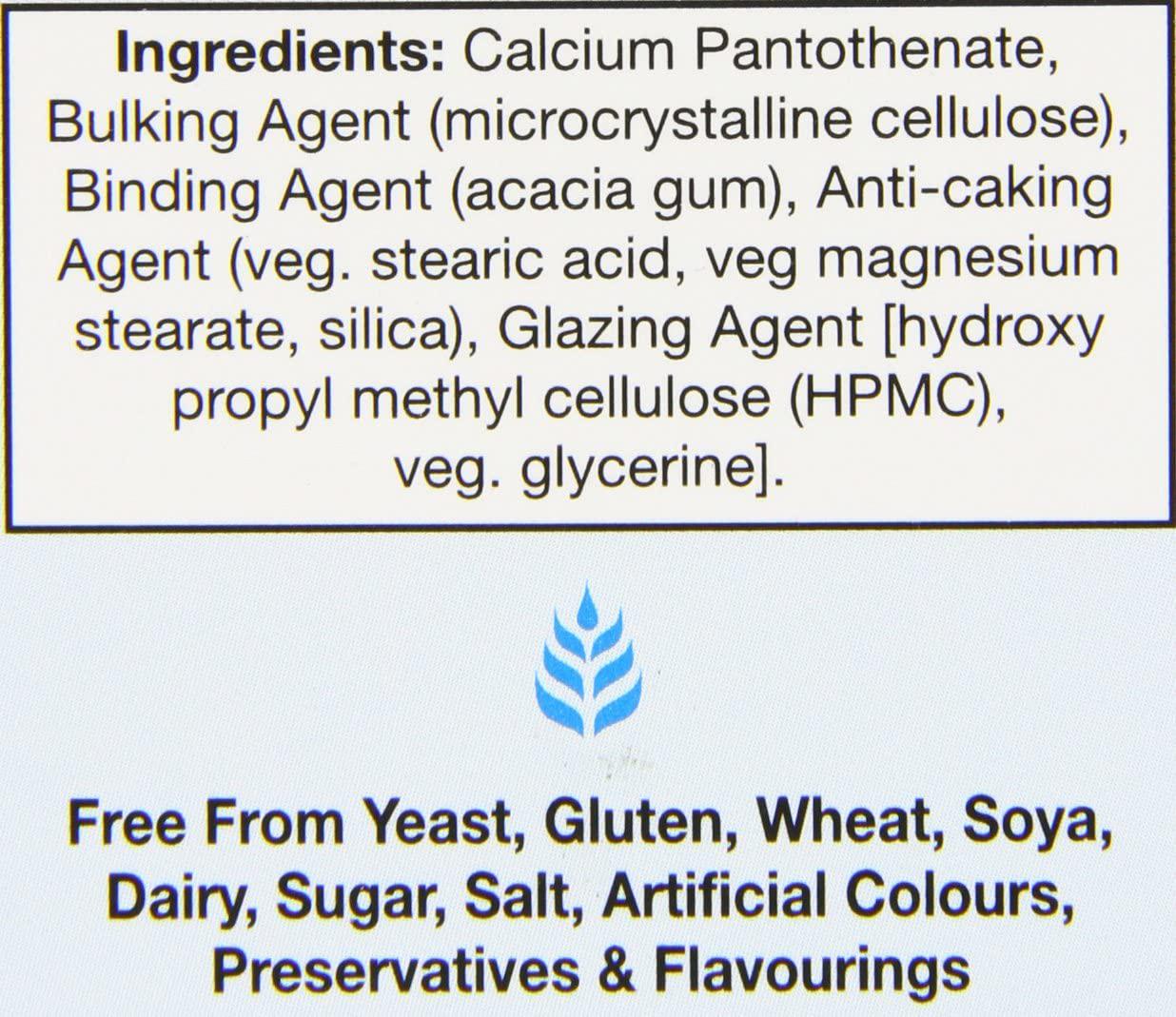 HealthAid Calcium Pantothenate (Vitamin B5) 690mg - Prolong Release - 30 Tablets