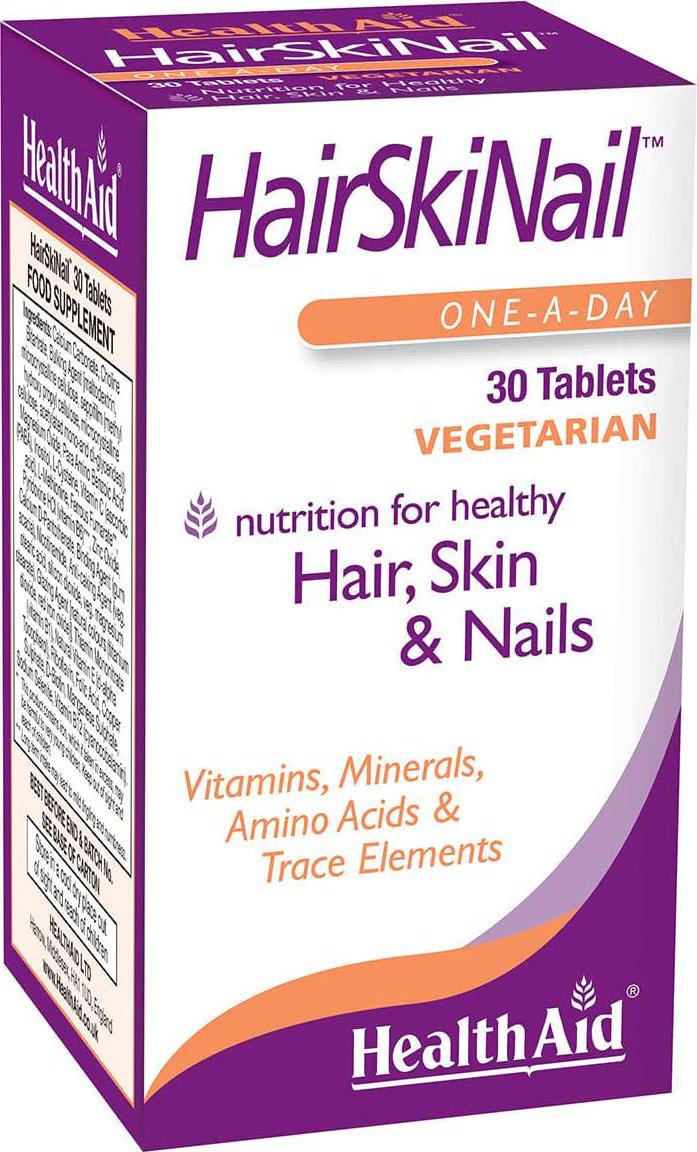 HealthAid Hair, Skin and Nail Formula - 30 Vegetarian Tablets