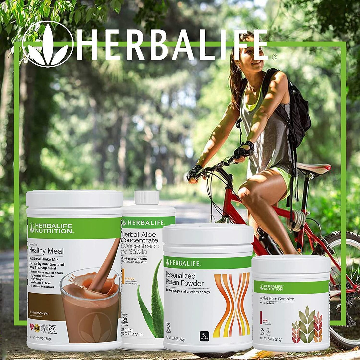 Herbalife FORMULA 1 Healthy Nutritional Shake Mix (Dutch Chocolate 780g) and ACTIVE FIBER COMPLEX 210g Combo with HERBAL ALOE CONCENTRATE PINT 473ml-PERSONALIZED PROTEIN POWDER 360g
