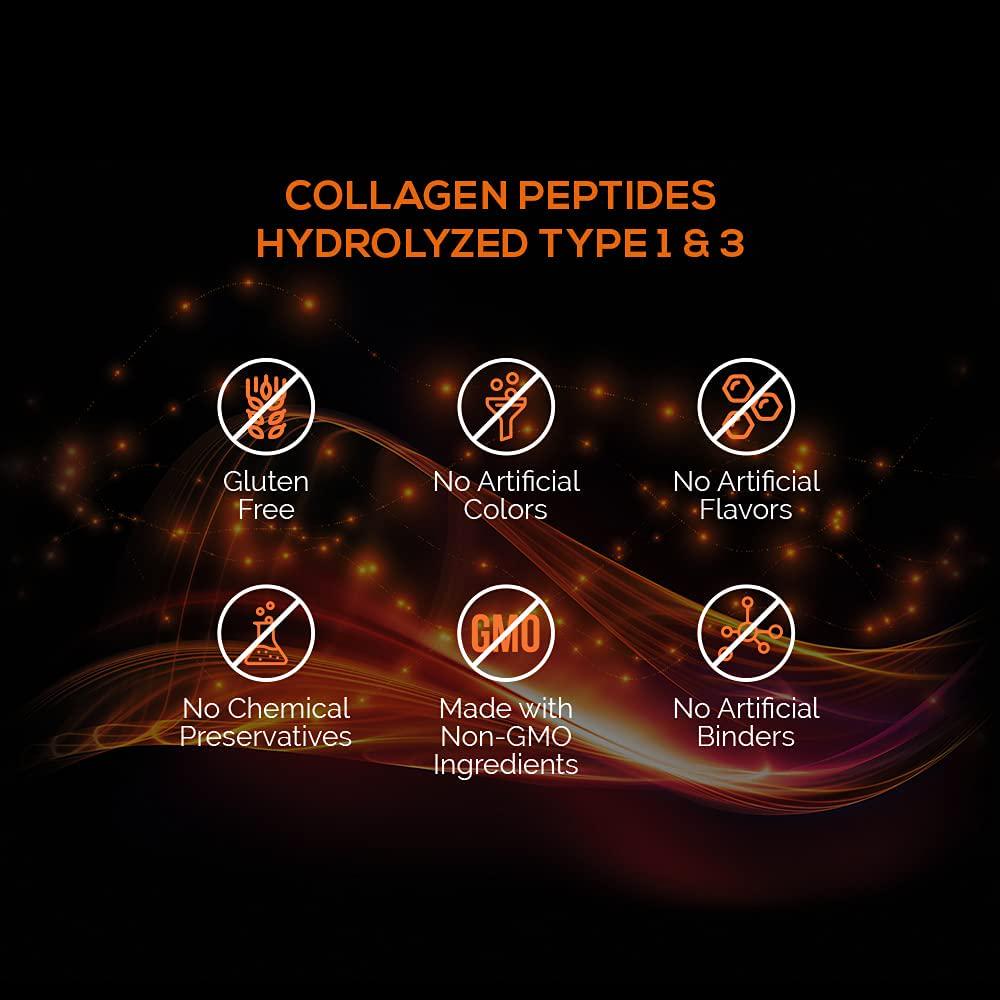 Hydrolyzed Type 1 and 3 Collagen Peptides Powder by Intelligent Labs, 100% Cruelty-Free and Grass-Fed Bovine, Supports Healthy Hair, Skin, Nails and Joints, 11g per Serving, 41 Servings a Bottle