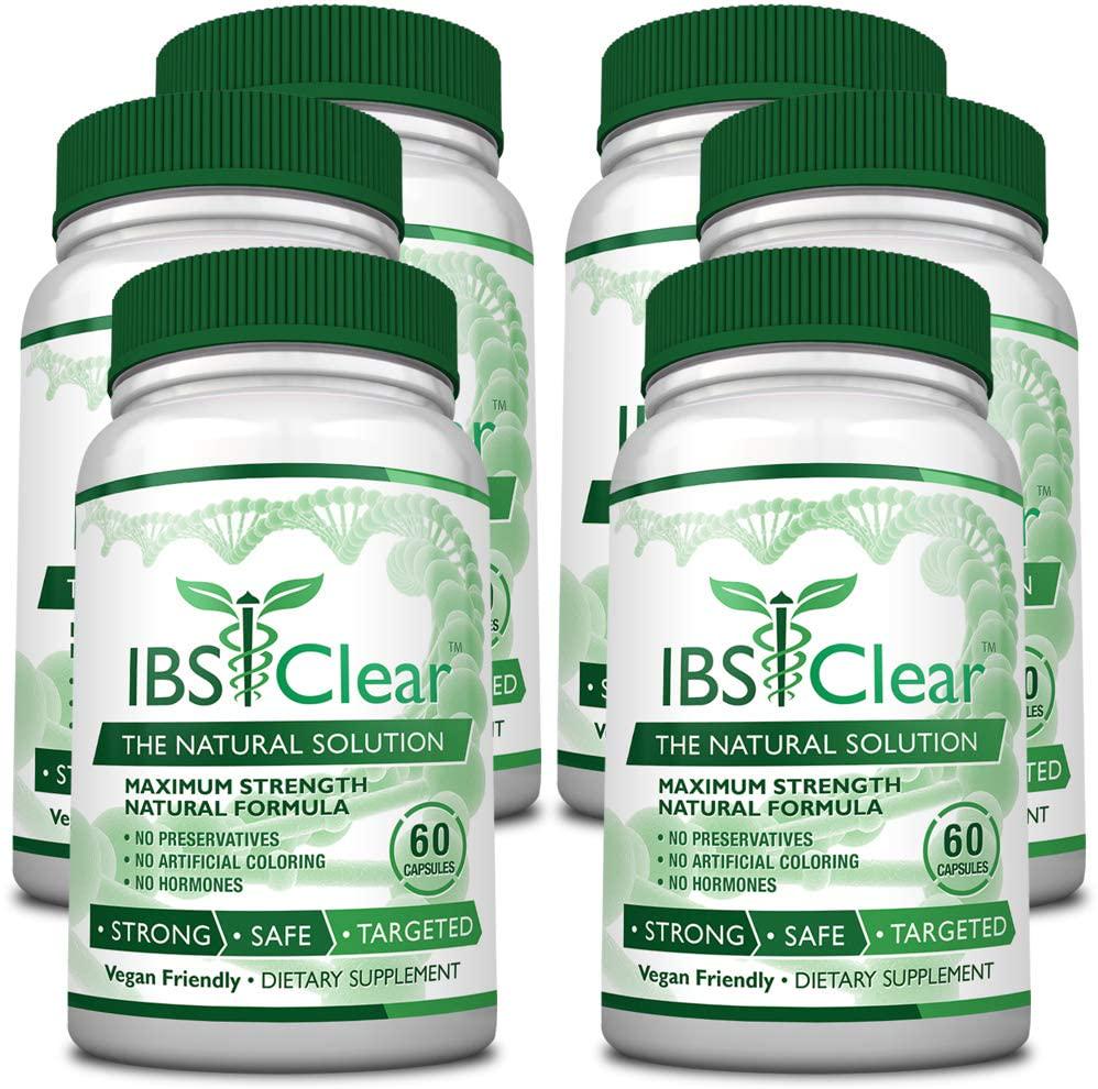 IBS Clear - 100% Natural IBS Relief with Vitamin D, Psyllium Husk, Fennel. 60 Vegan Friendly Capsules - 1 Bottle