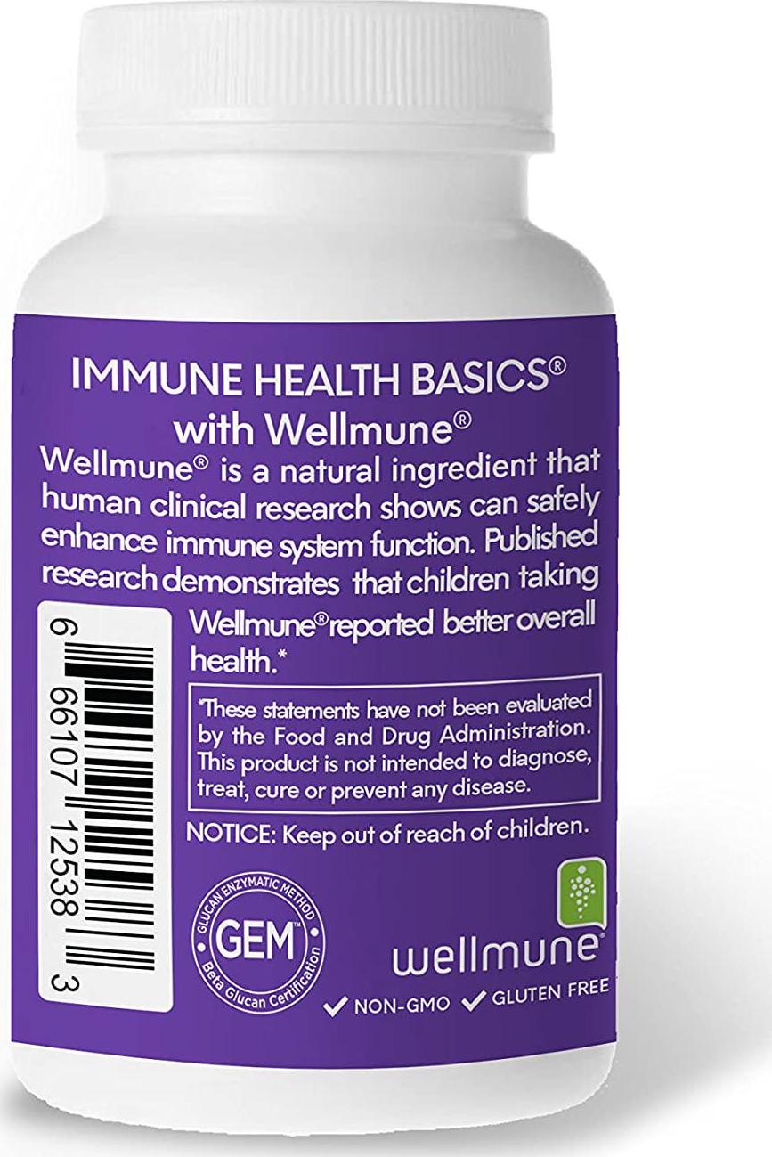 Immune Health Basics - Children's Chewable Wellmune Beta Glucan Immune Support 25 mg. - 60 Tablets