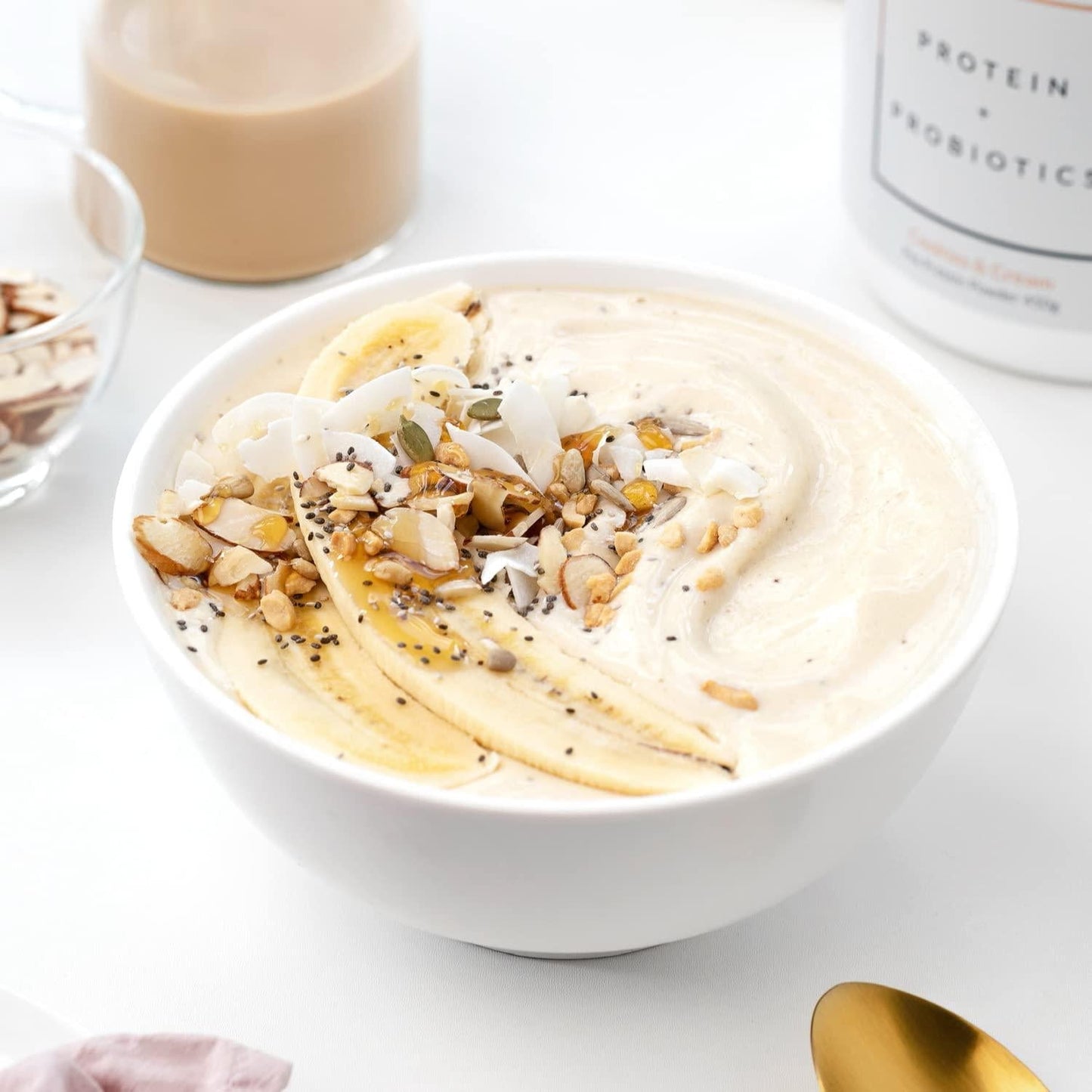 JSHealth x FitOn Vegan Pea Protein Powder with Probiotics - Gluten Free, Non GMO, Plant Based Protein Drink Mix - 450g, Cookies and Cream