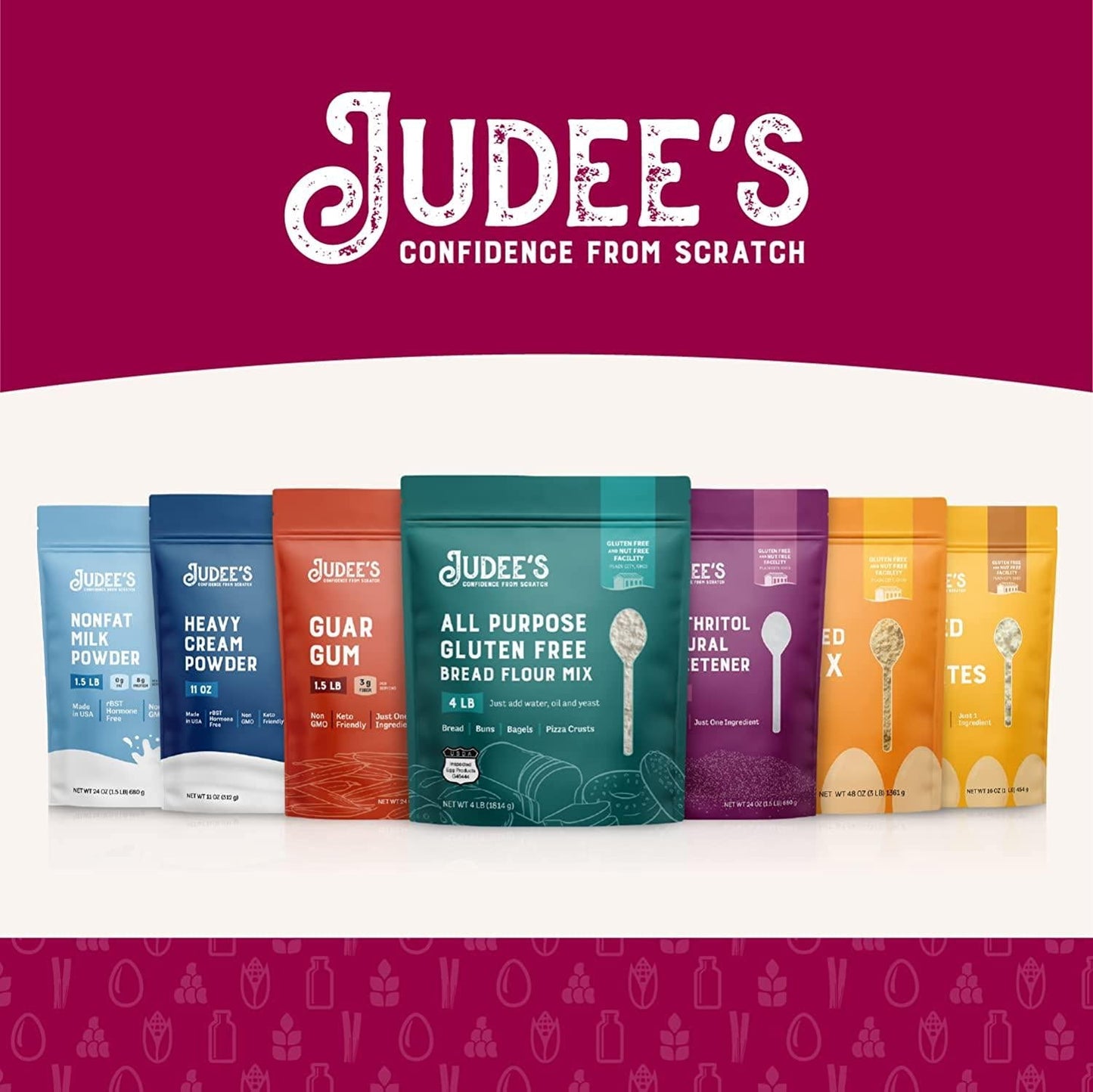 Judee s Unflavored Egg White Protein Powder for Fast Blending 2.2 lb - 100% Non-GMO, Keto-Friendly, Pasteurized - Dairy-Free, Soy-Free, Paleo-Friendly, Gluten-Free and Nut-Free - Made in USA