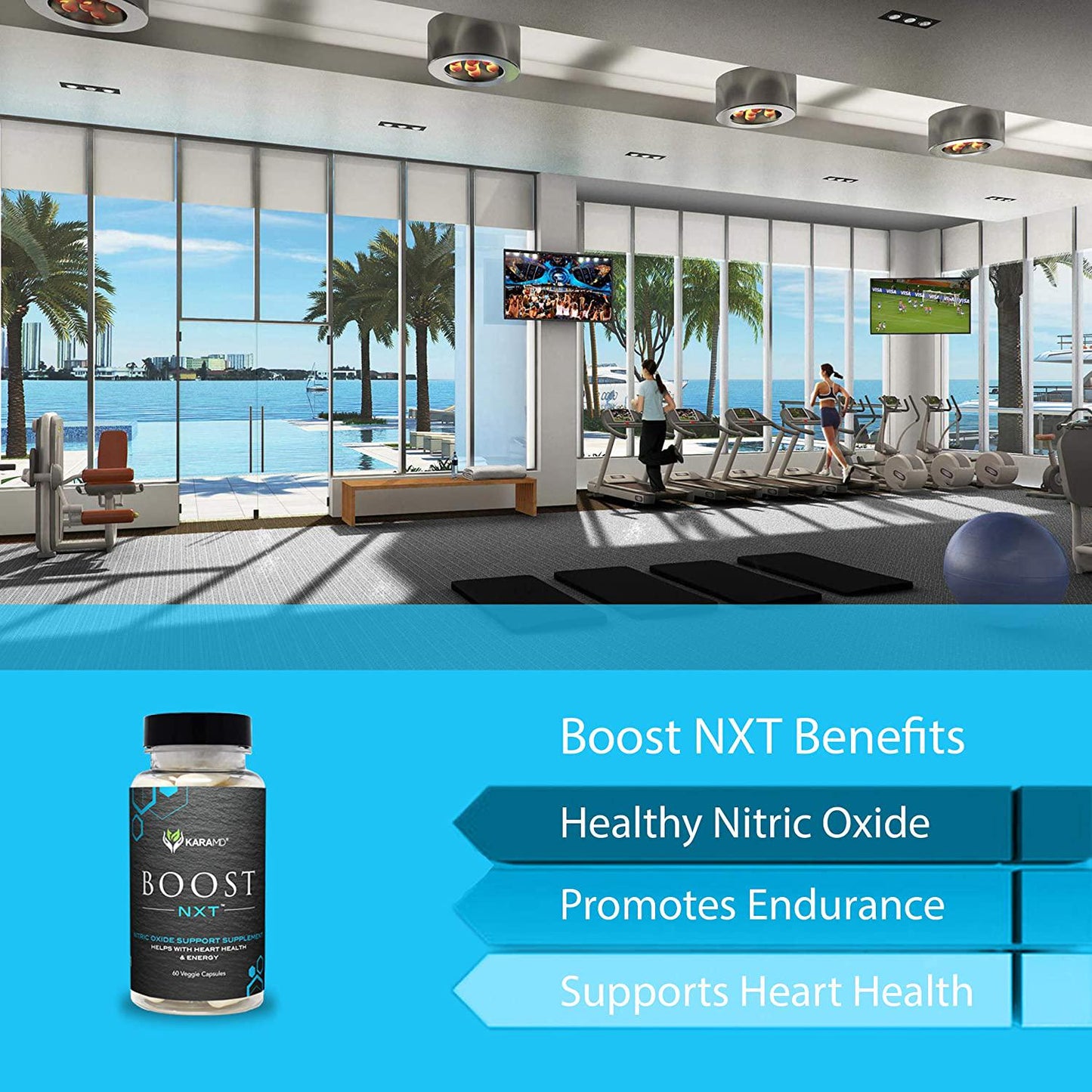 KaraMD Boost NXT | Doctor Formulated Nitric Oxide Booster Supplement Circulation and Blood Flow Enhancement for Improved Energy, Muscle Building and Heart Health, 30 Servings