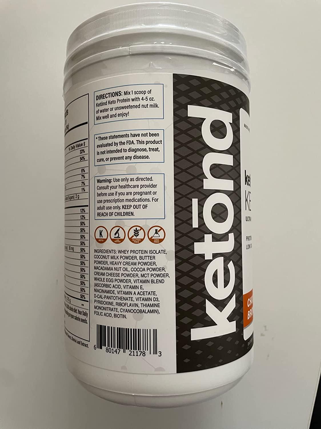 Ketond Ketogenic Protein Powder High-Performance Keto Weight Loss Supplement - Boost Ketone Levels with MCT Chocolate Fudge Brownie (20 Servings)