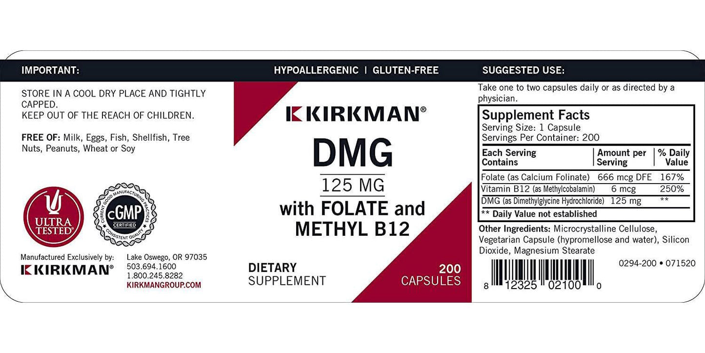 Kirkman Dmg with Folinic Acid and Methyl B-12 Hypoallergenic 1