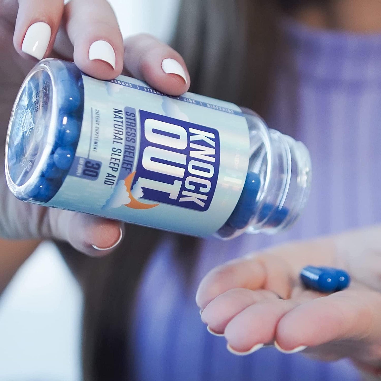 Knockout Stress Relief and Natural Sleep Aid with Aswagandha, Vitamin C, Zinc, Bioperine | All-Natural Formula for Deeper Sleep, Better Moods and Reduced Stress Response-30 Day Supply