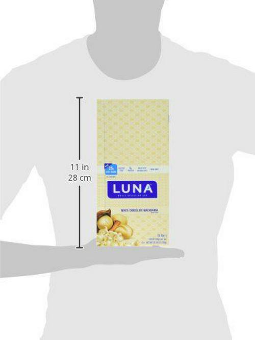 LUNA BAR - Gluten Free Snack Bars - White Chocolate Macadamia Flavor -8g of protein - Non-GMO - Plant-Based Wholesome Snacking - On the Go Snacks (1.69 Ounce Snack Bars, 15 Count)