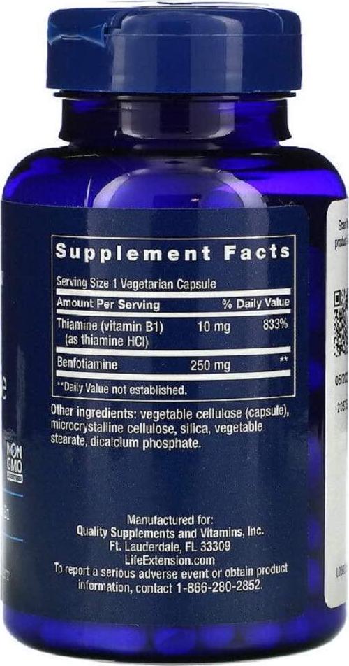 Life Extension - Mega Benfotiamine - - 120 vegetarian capsules