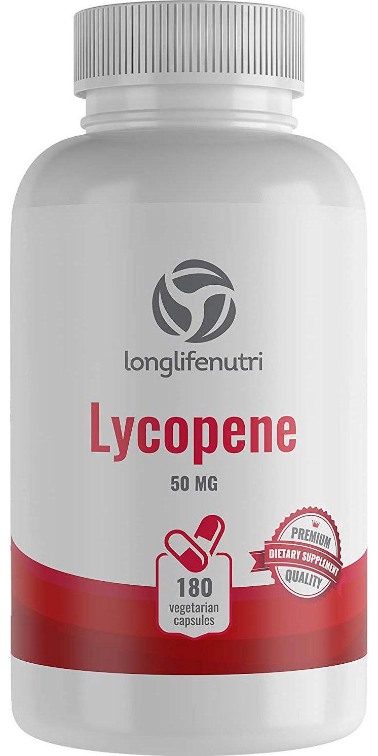 Lycopene 50mg 180 Vegetarian Capsules | Supplement for Prostate and Heart Health | Antioxidant Natural Tomato Extract Non-GMO | Supports Immune System and Helps Reduce Free Radical Damage - Pure Powder