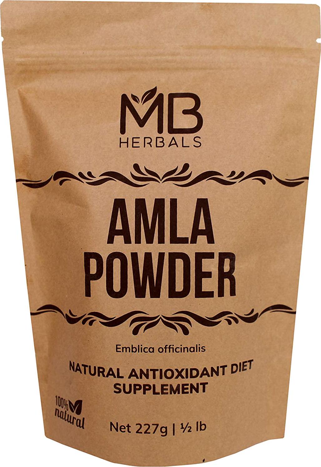 MB Herbals Pure De-Seeded Amla Powder 454 Grams | 1lb | 16 oz | Amalaki | Promotes Immunity and Healthy Digestion | Non-Irradiated | Unrefined | Raw | Non-GMO | Gluten-Free | No-Preservatives