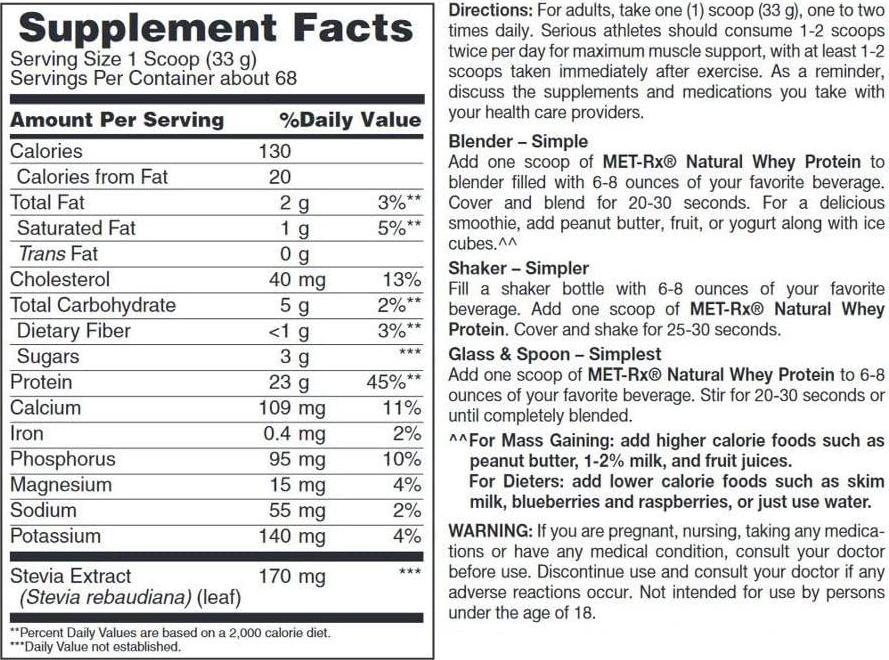 MET-Rx Natural Whey Vanilla, 5 pound