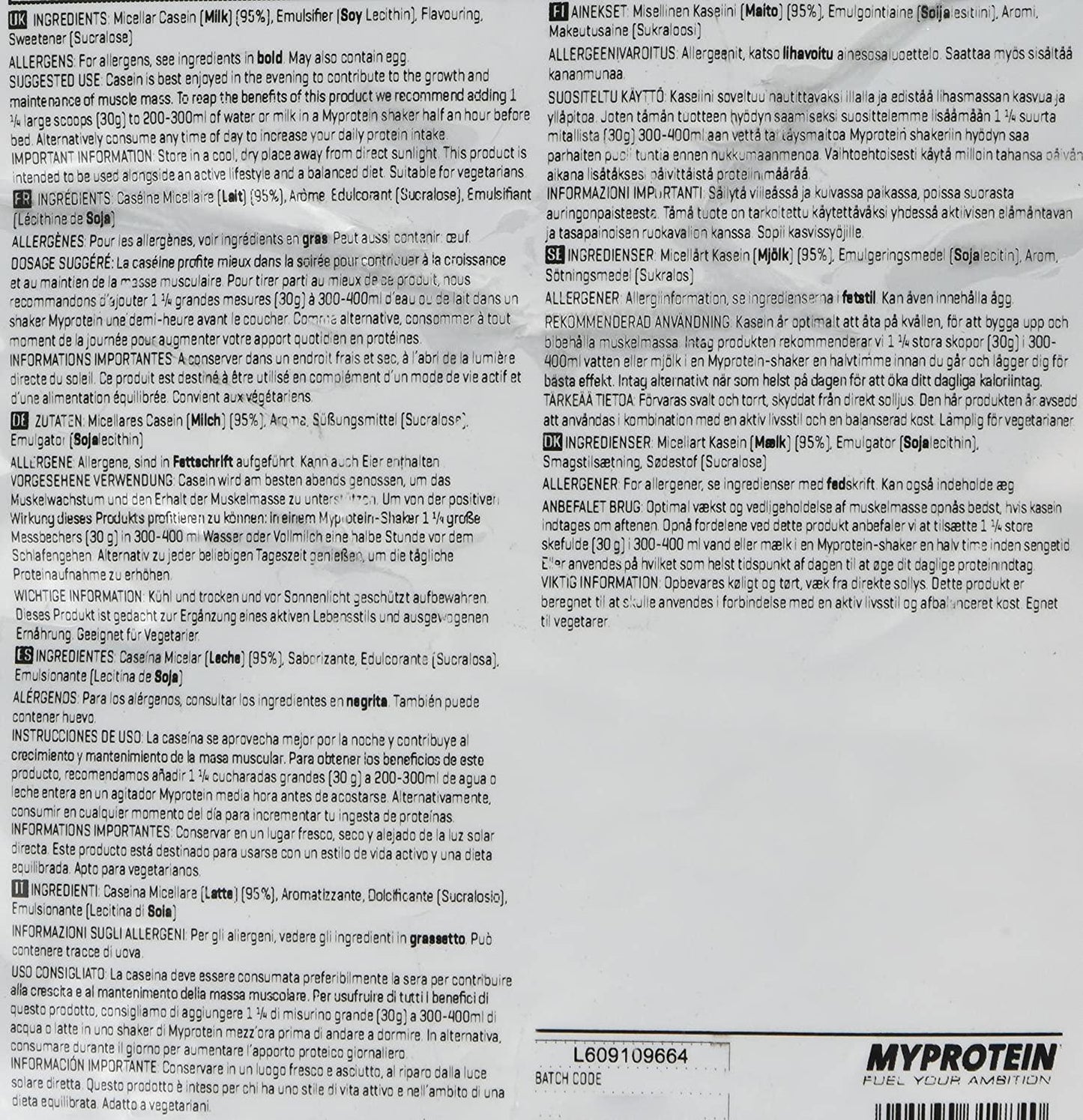 MY PROTEIN Micellar Casein Milk Protein Supplement, 2.5 kg, Vanilla