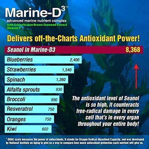 Marine Essentials Vitamin D3 Omega 3 Fish Oil - Marine-D3 340 mg Vitamin D3 DHA Anti Aging Omega 3 Fish Oil Dietary Supplement (120 Softgels)