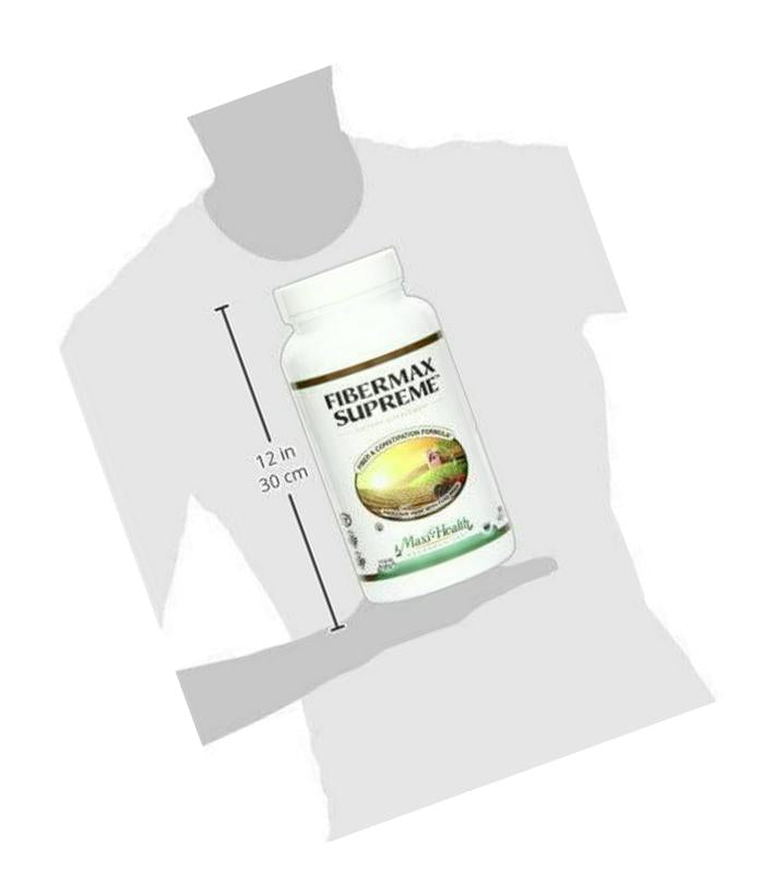 Maxi Health Fibermax Supreme - Psyllium Husk and Flax Bran - Constipation Help - 180 Capsules - Kosher